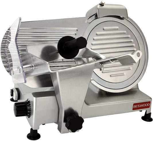 10" Premium Chromium-Plated Steel Blade Electric Deli Meat Cheese Food Slicer Commercial and for Home Use 240W 250